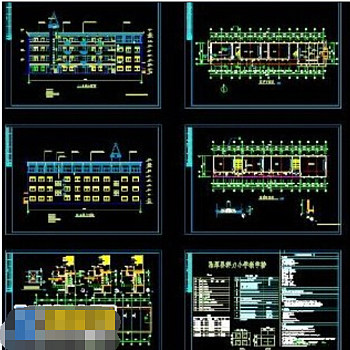 某小学教学楼全套cad施工设计图