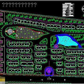 居住小区cad总平面规划图纸
