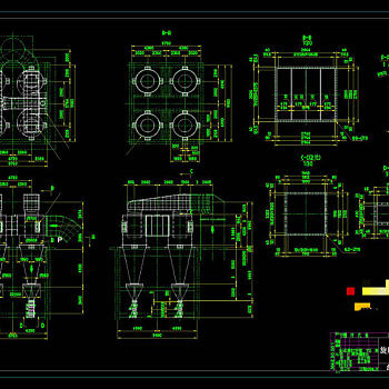 立磨配套旋风筒CAD机械图纸
