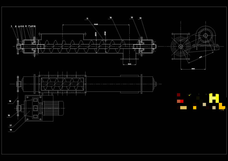 螺旋输送机CAD机械<a href=https://www.yitu.cn/su/7937.html target=_blank class=infotextkey>图纸</a>