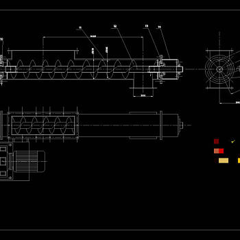 螺旋输送机CAD机械图纸