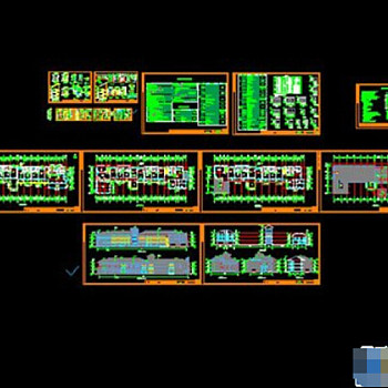 小区内三层的幼儿园整套cad施工设计图纸