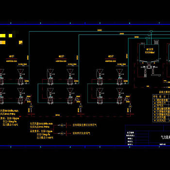 气力输灰工艺系统图CAD机械图纸