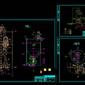 斗提机粉煤灰库CAD机械图纸