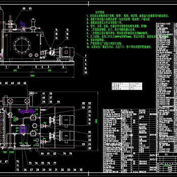 高炉液压系统装配CAD机械图纸