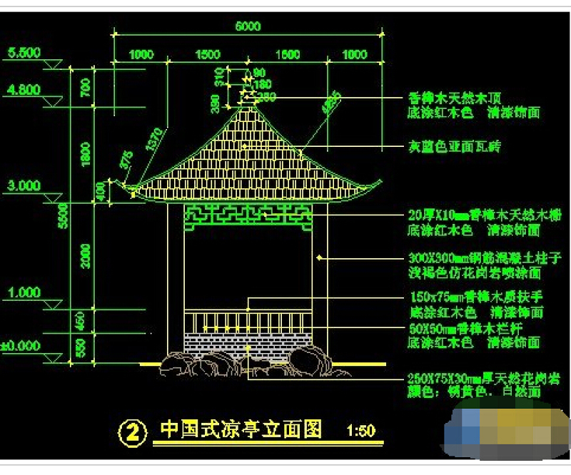 中国式凉<a href=https://www.yitu.cn/su/7053.html target=_blank class=infotextkey>亭</a>详细cad施工图