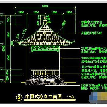 中国式凉亭详细cad施工图