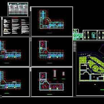一整套宾馆cad建筑施工设计图纸