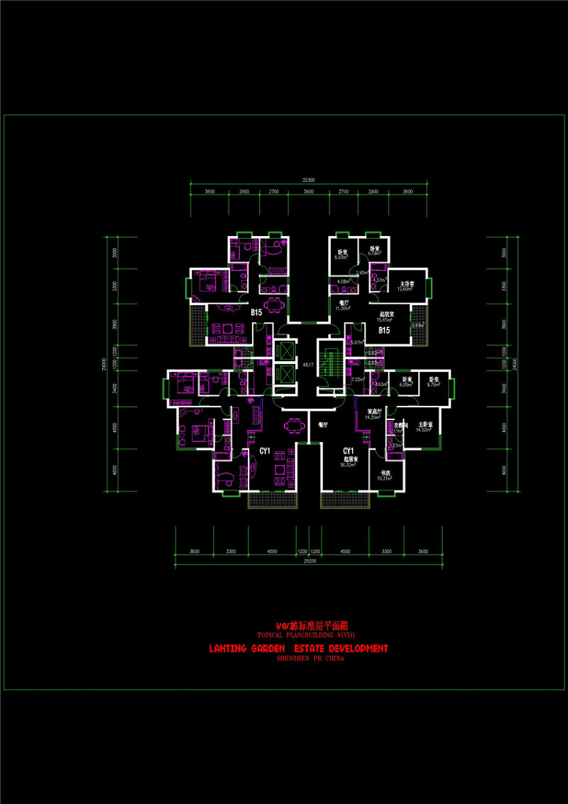 四户cad建筑<a href=https://www.yitu.cn/su/7590.html target=_blank class=infotextkey>设计</a>CAD<a href=https://www.yitu.cn/su/7937.html target=_blank class=infotextkey>图纸</a>