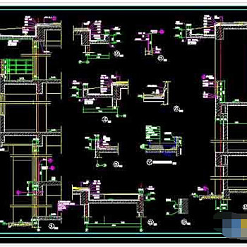 建筑节点详图及墙身剖面cad设计图
