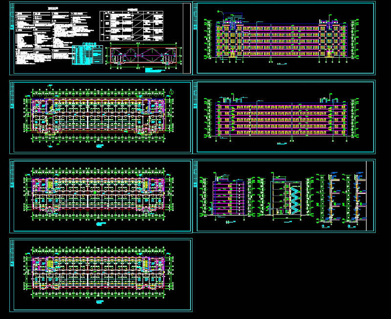 某职工<a href=https://www.yitu.cn/su/7460.html target=_blank class=infotextkey>宿舍</a>全套建筑cad<a href=https://www.yitu.cn/su/7937.html target=_blank class=infotextkey>图纸</a>