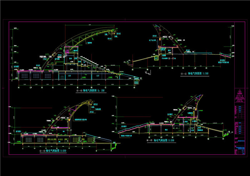 电气剖面CAD<a href=https://www.yitu.cn/su/7937.html target=_blank class=infotextkey>图纸</a>