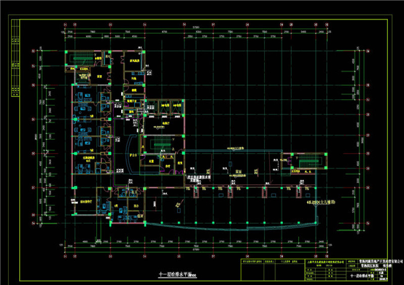 十一层给排<a href=https://www.yitu.cn/su/5628.html target=_blank class=infotextkey>水</a><a href=https://www.yitu.cn/su/7392.html target=_blank class=infotextkey>平面</a>CAD<a href=https://www.yitu.cn/su/7937.html target=_blank class=infotextkey>图纸</a>