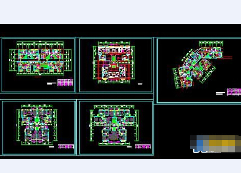 一整套住宅小<a href=https://www.yitu.cn/su/7212.html target=_blank class=infotextkey>户型</a>cad<a href=https://www.yitu.cn/su/7392.html target=_blank class=infotextkey>平面</a><a href=https://www.yitu.cn/su/7590.html target=_blank class=infotextkey>设计</a>图