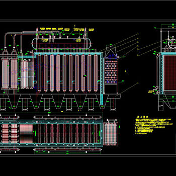 12吨余热锅炉总图CAD机械图纸