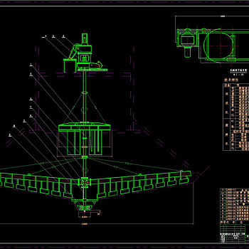 澄清器搅拌刮泥机CAD机械图纸