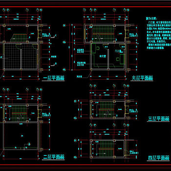 新建楼梯及门卫室平面图cad图纸