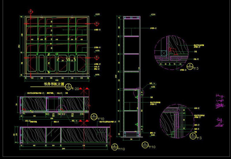 别墅<a href=https://www.yitu.cn/sketchup/shufang/index.html target=_blank class=infotextkey>书房</a><a href=https://www.yitu.cn/sketchup/shugui/index.html target=_blank class=infotextkey>书柜</a>详图cad<a href=https://www.yitu.cn/su/7937.html target=_blank class=infotextkey>图纸</a>