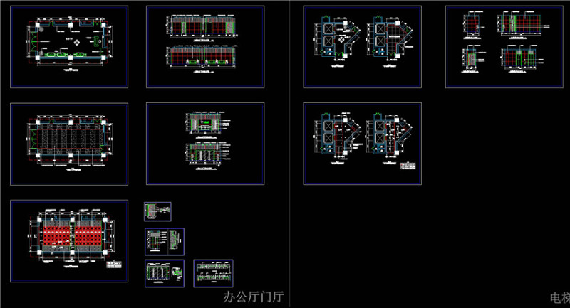 某办公门厅装修施工图CAD<a href=https://www.yitu.cn/su/7937.html target=_blank class=infotextkey>图纸</a>