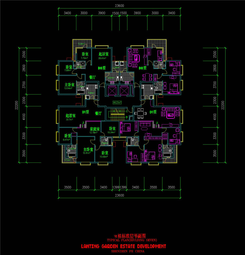 四户建筑元素CAD<a href=https://www.yitu.cn/su/7937.html target=_blank class=infotextkey>图纸</a>