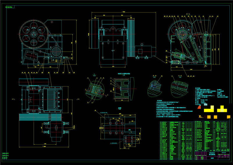 颚式破碎机总图CAD机械<a href=https://www.yitu.cn/su/7937.html target=_blank class=infotextkey>图纸</a>