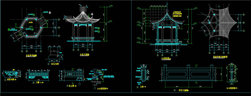 六角<a href=https://www.yitu.cn/su/7053.html target=_blank class=infotextkey>亭</a>CAD景观<a href=https://www.yitu.cn/su/7937.html target=_blank class=infotextkey>图纸</a>