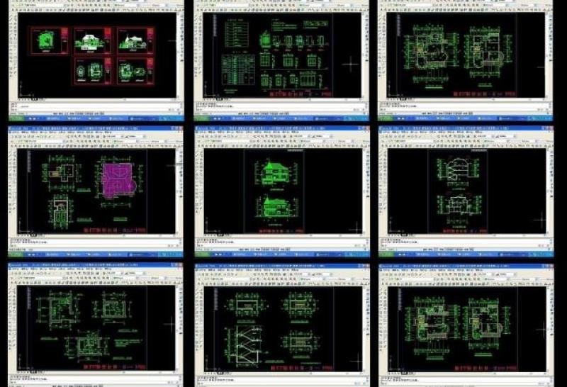 别墅cad施工套图素材图片