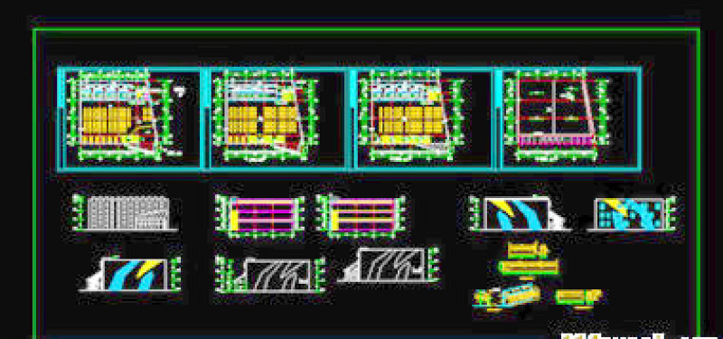 <a href=https://www.yitu.cn/sketchup/xuexiao/index.html target=_blank class=infotextkey>学校</a>食堂建筑施工图CAD详图经典实例-4