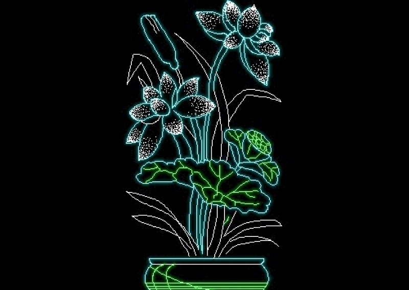 植物、盆景、花卉CAD饰物陈设图纸素材2