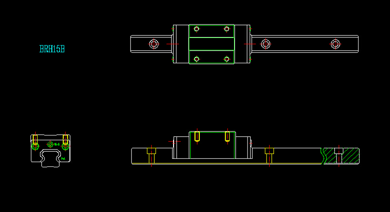 BRX方形直线导轨CAD<a href=https://www.yitu.cn/su/7937.html target=_blank class=infotextkey>图纸</a>