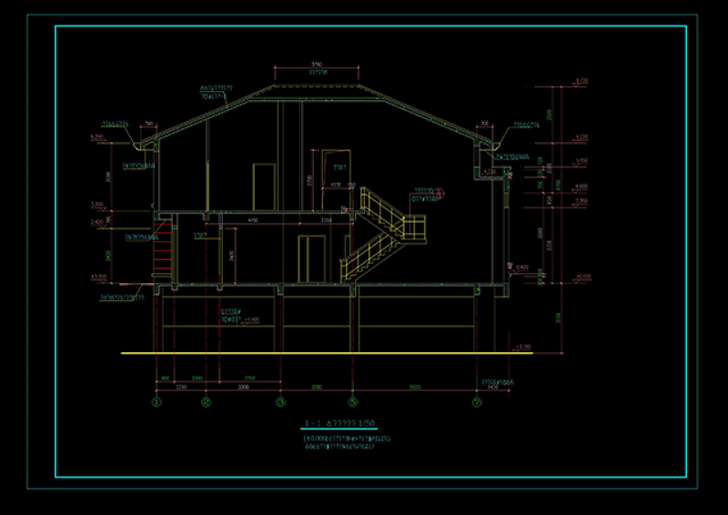 别墅cad剖面图