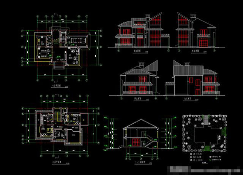 农村别墅cad<a href=https://www.yitu.cn/su/7937.html target=_blank class=infotextkey>图纸</a>