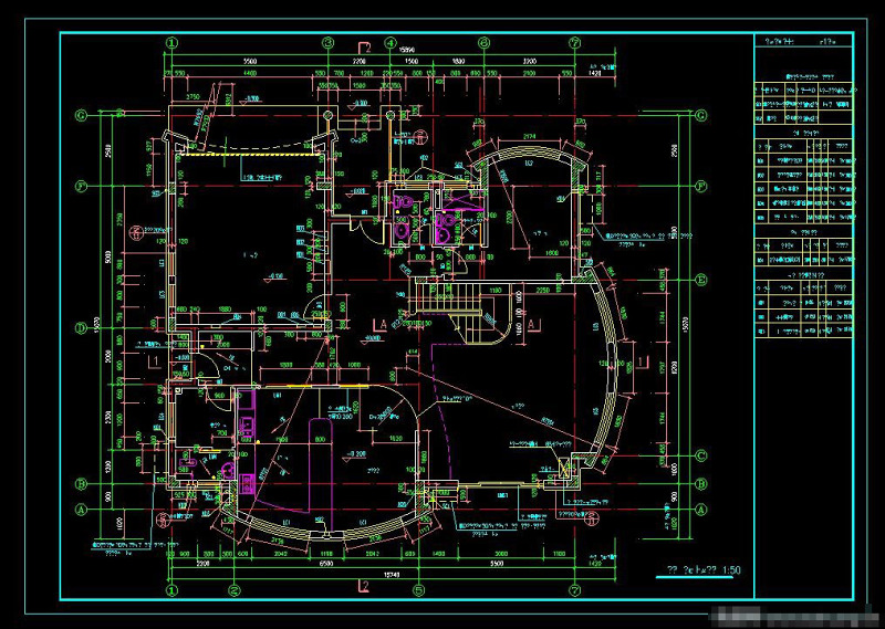 别墅cad<a href=https://www.yitu.cn/su/7392.html target=_blank class=infotextkey>平面</a>图