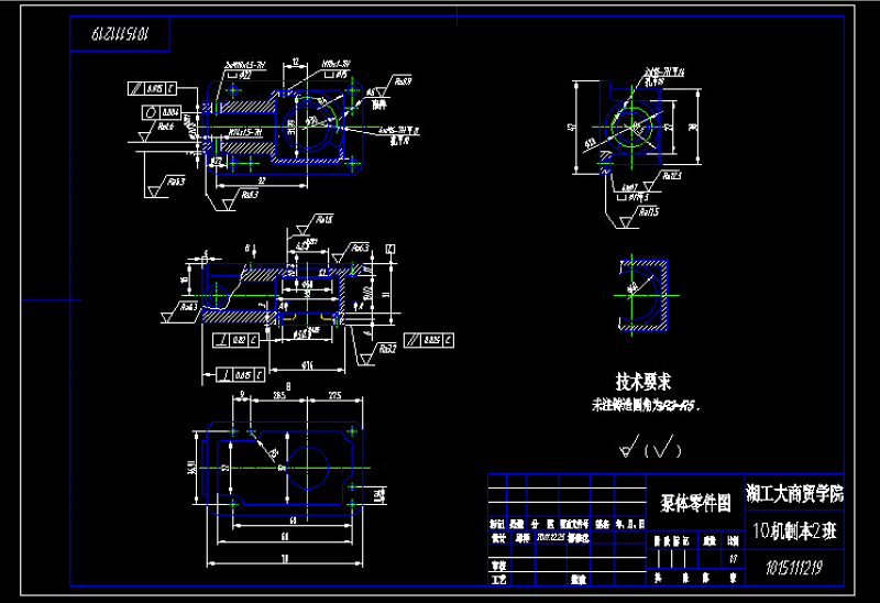 泵体零件图CAD<a href=https://www.yitu.cn/su/7937.html target=_blank class=infotextkey>图纸</a>