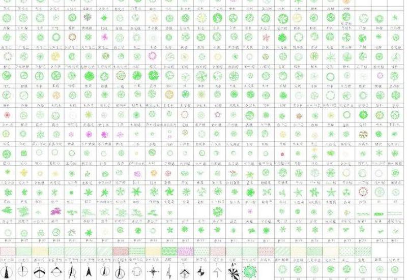 园林上百种CAD<a href=https://www.yitu.cn/su/7392.html target=_blank class=infotextkey>平面</a>图例