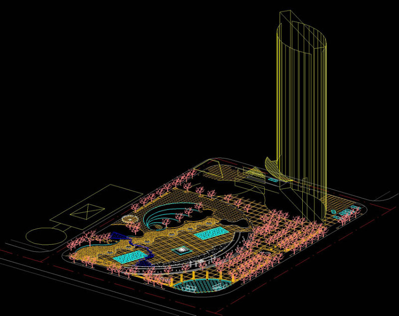 绿色艺术广场cad<a href=https://www.yitu.cn/su/7937.html target=_blank class=infotextkey>图纸</a>素材