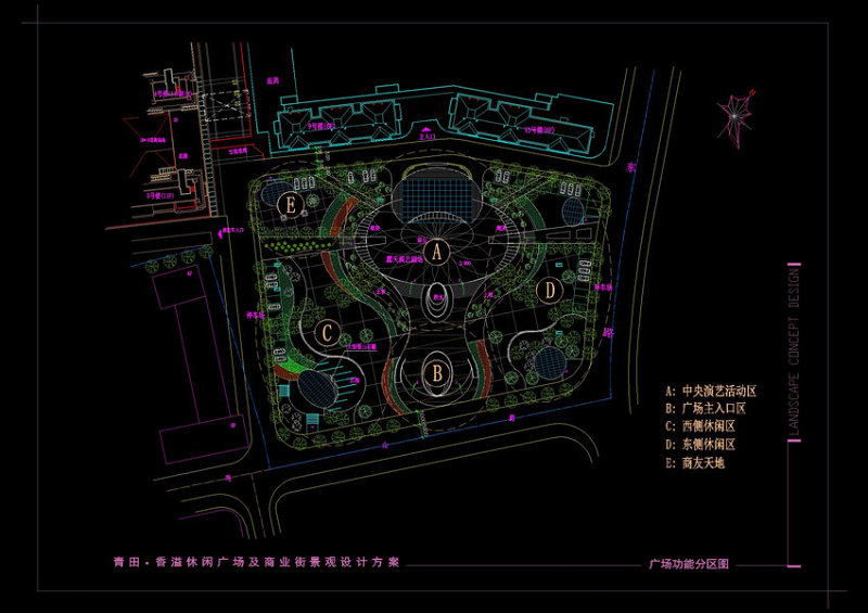 衢州香溢休闲广场cad图