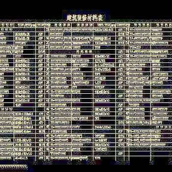 建筑装修材料表-门诊、急诊楼装修CAD施工图