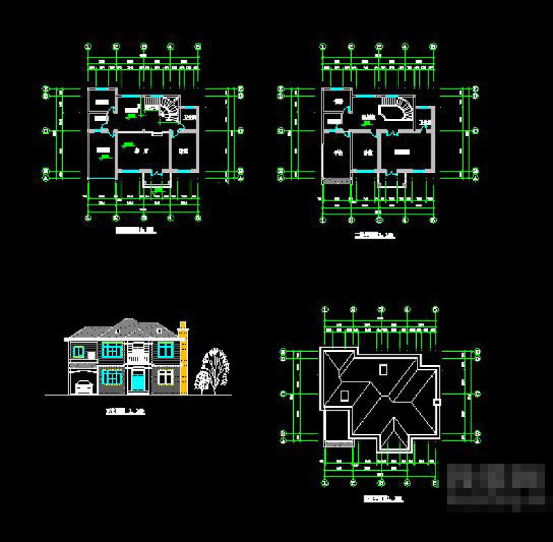 别墅CAD<a href=https://www.yitu.cn/su/7937.html target=_blank class=infotextkey>图纸</a>