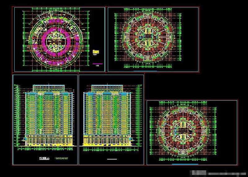 圆形建筑cad施工<a href=https://www.yitu.cn/su/7937.html target=_blank class=infotextkey>图纸</a>