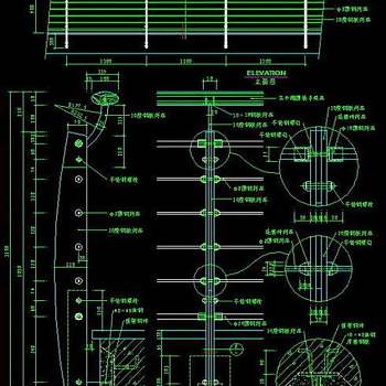 楼梯与栏杆cad详细施工图14