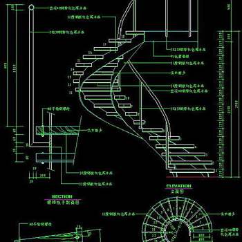 楼梯与栏杆cad详细施工图9