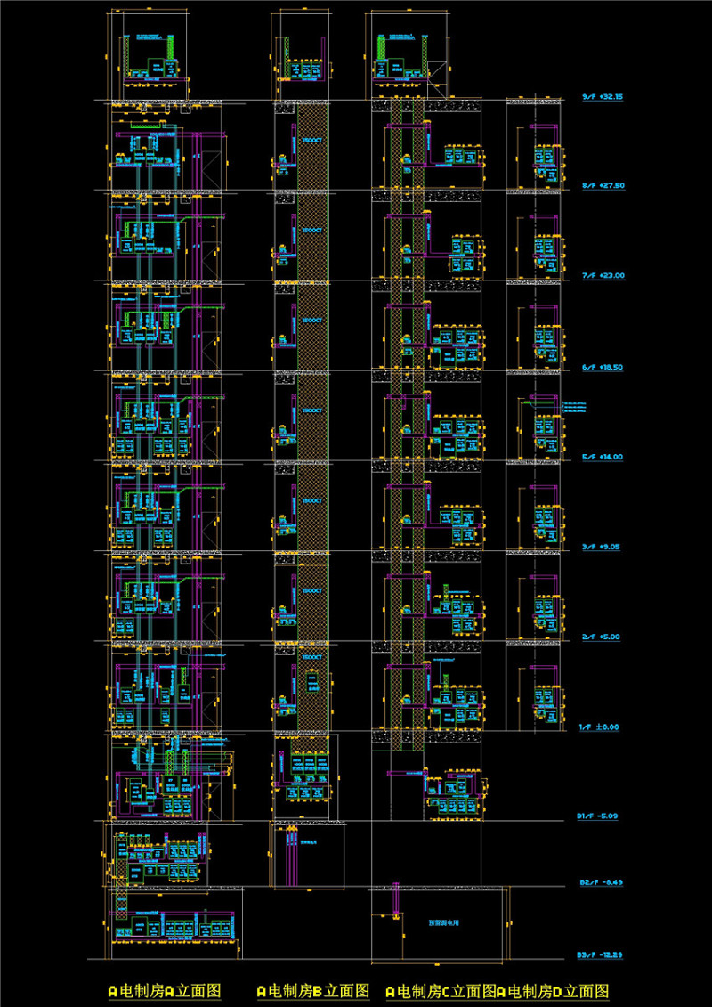 电制房立面图CAD<a href=https://www.yitu.cn/su/7937.html target=_blank class=infotextkey>图纸</a>