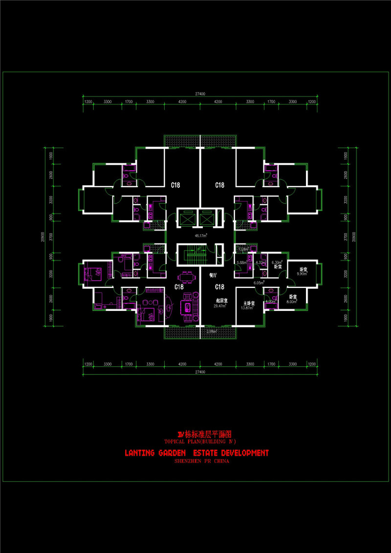 四户cad<a href=https://www.yitu.cn/su/7392.html target=_blank class=infotextkey>平面</a>建筑<a href=https://www.yitu.cn/su/7590.html target=_blank class=infotextkey>设计</a>素材CAD<a href=https://www.yitu.cn/su/7937.html target=_blank class=infotextkey>图纸</a>