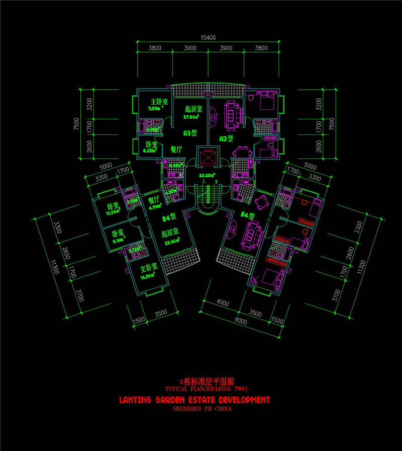 四户cad<a href=https://www.yitu.cn/su/7392.html target=_blank class=infotextkey>平面</a>建筑<a href=https://www.yitu.cn/su/7590.html target=_blank class=infotextkey>设计</a>