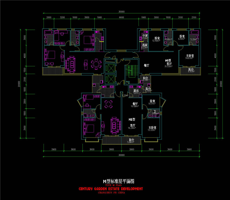 四户cad<a href=https://www.yitu.cn/su/7392.html target=_blank class=infotextkey>平面</a>图