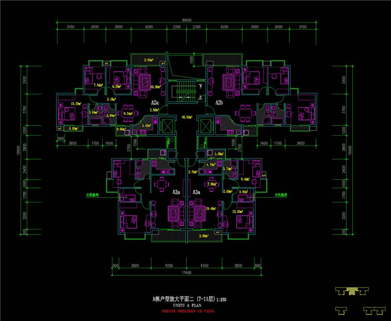 四户CAD<a href=https://www.yitu.cn/su/7937.html target=_blank class=infotextkey>图纸</a>