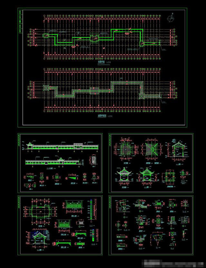 <a href=https://www.yitu.cn/su/6944.html target=_blank class=infotextkey>长廊</a>建筑cad<a href=https://www.yitu.cn/su/7590.html target=_blank class=infotextkey>设计</a>图