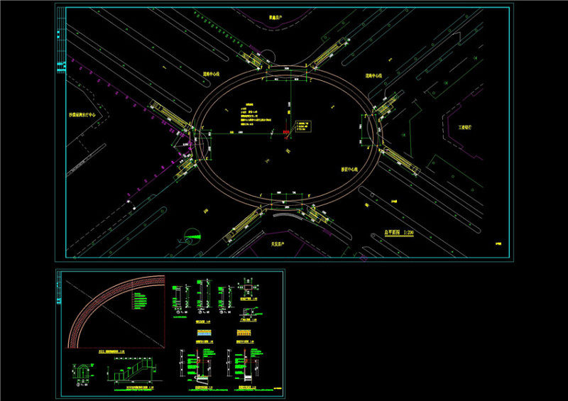 人行天桥平面图CAD图纸