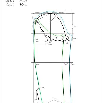 男西装袖子1：5缩小CAD裁剪图